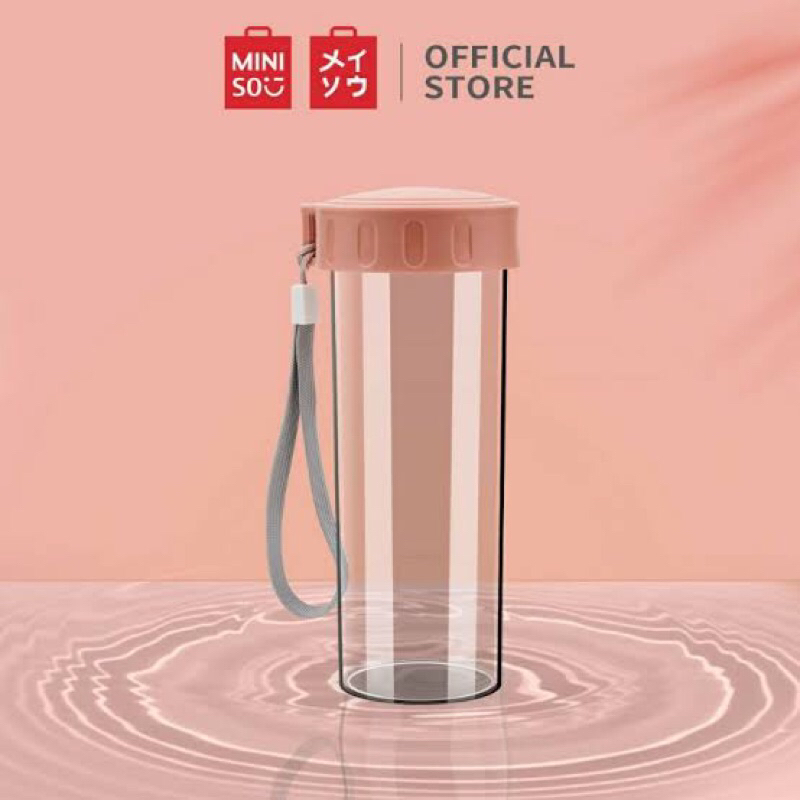 Product image Miniso Classic Portable 480ml Bottle water Plastik with handle / botol minum