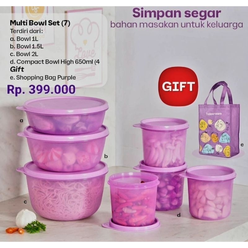 Jual Multi bowl set 8Pcs tupperware | Shopee Indonesia