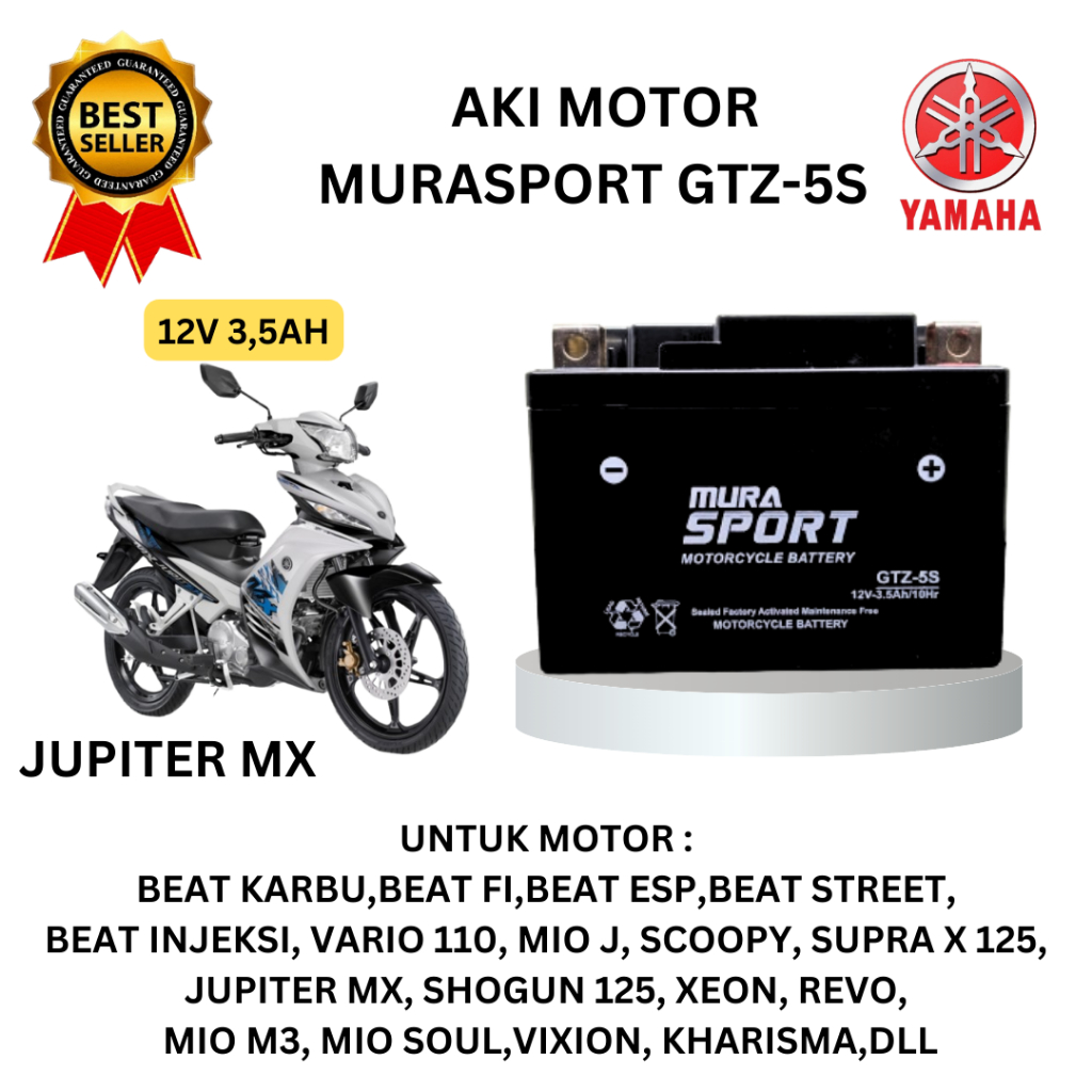 Jual Aki Motor Kering murah GTZ5S 12V 3.5AH YAMAHA JUPITER MX ORIGINAL