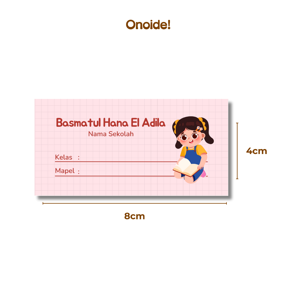 Jual Onoide! - Sticker Label Buku Pelajaran Anak Sekolah LBB Ukuran 8cm ...