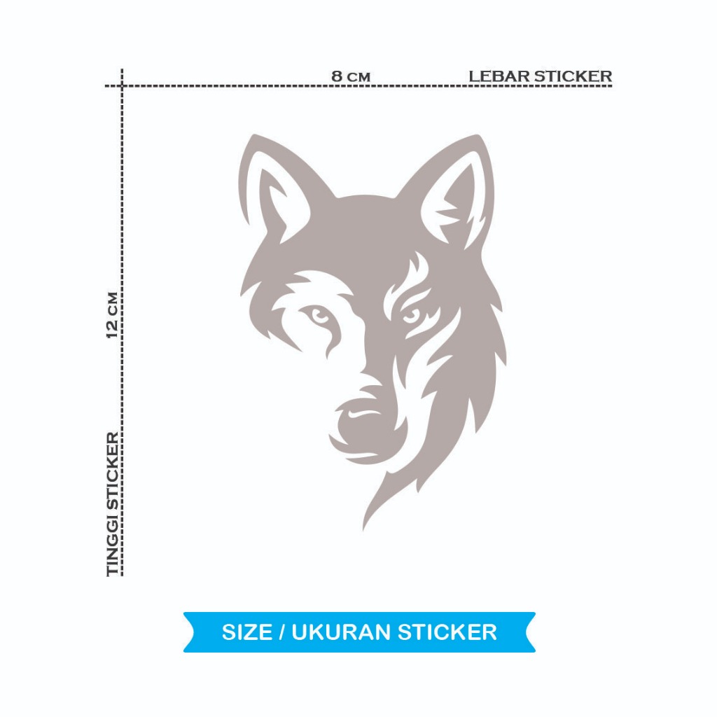 Jual Stiker Cutting Serigala Sticker Custom Dekorasi Kaca Mobil Laptop ...