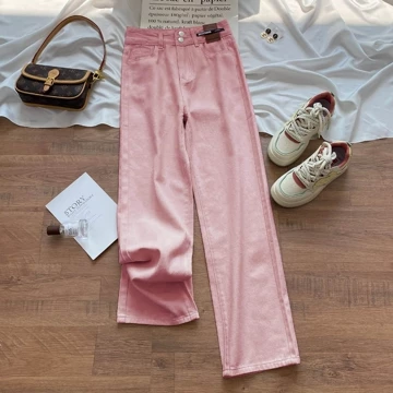 Elegan.Girl Cleana Kulot Jeans Panjang Wanita Reguler Straigth Celana Gombrone Loose Pant