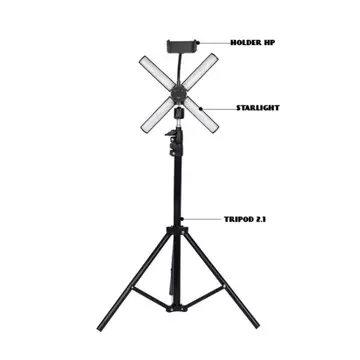 Starlight Tripod 2 1 Meter Lampu Ringlight Vlog Make Up