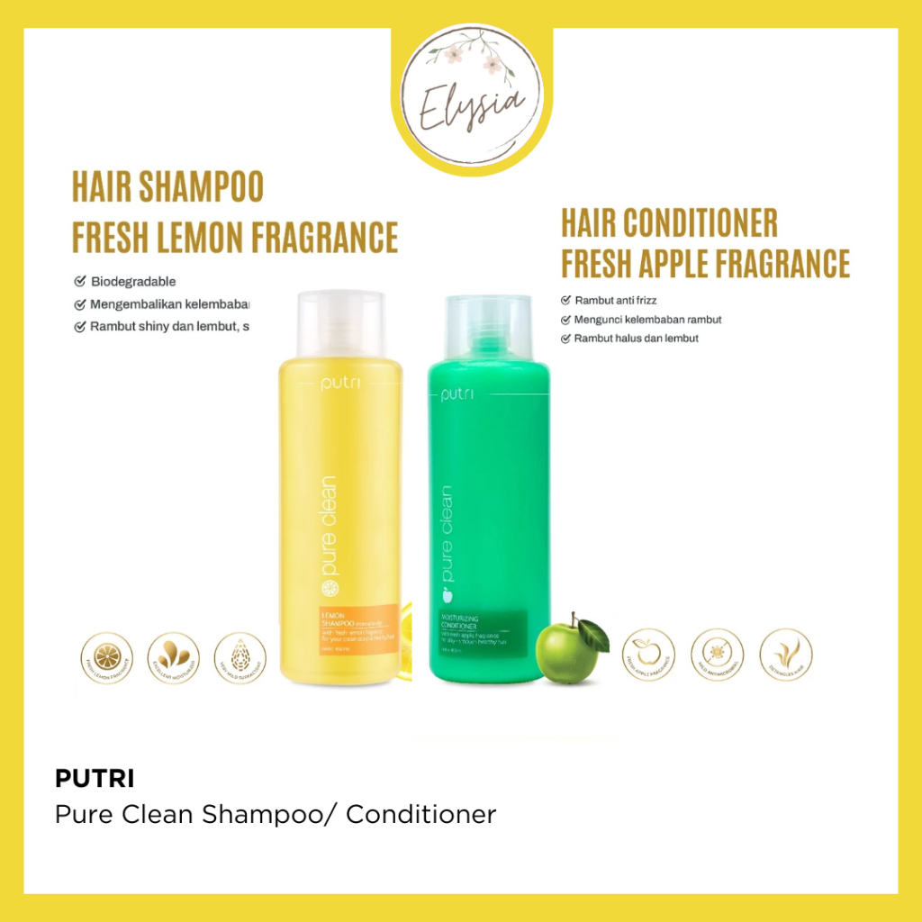 Jual Putri Pure Clean Shampoo Apel Lemon 200 ml/ 450 ml | Shopee Indonesia