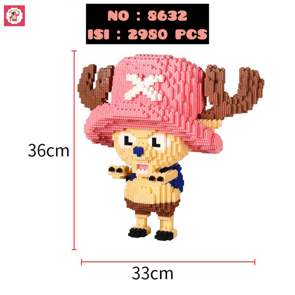 Jual WJS - Nano Blocks Medium Tony Chopper X One Piece Series 3D Model ...