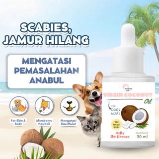 Pawsitive Vibes Virgin Coconut Oil Kucing Anjing - Vitamin Hewan Anti Jamur Scabies dan Bulu Halus - VCO Kucing Murni Minyak Kelapa 30ml