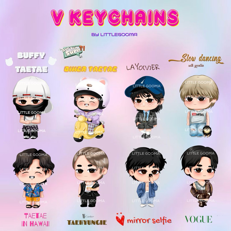 Jual Keychain BTS V Collection by Little Gooma - Gantungan Kunci BTS V ...