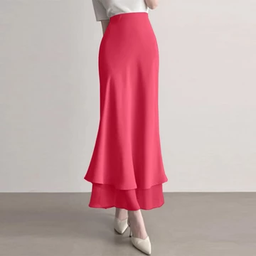 Rok Satin Skirt Premium Dengan Furing Rok Melayu Panjang