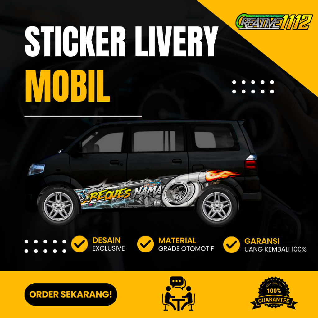 Jual Sticker Stiker Livery APV Vinyl Hologram Laminasi Desain Custom ...