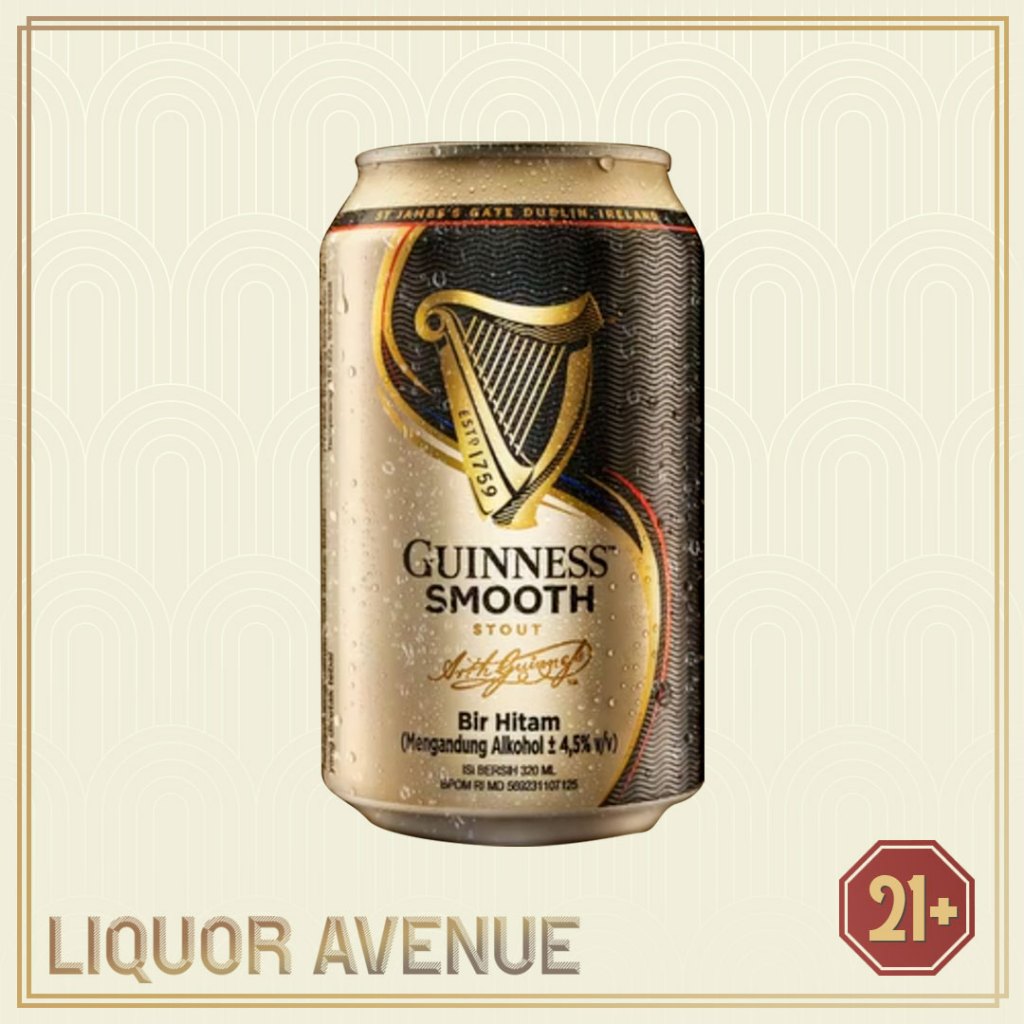 Jual GUINNESS Beer Smooth Stout Can Bir Hitam Kaleng 320ml | Shopee ...