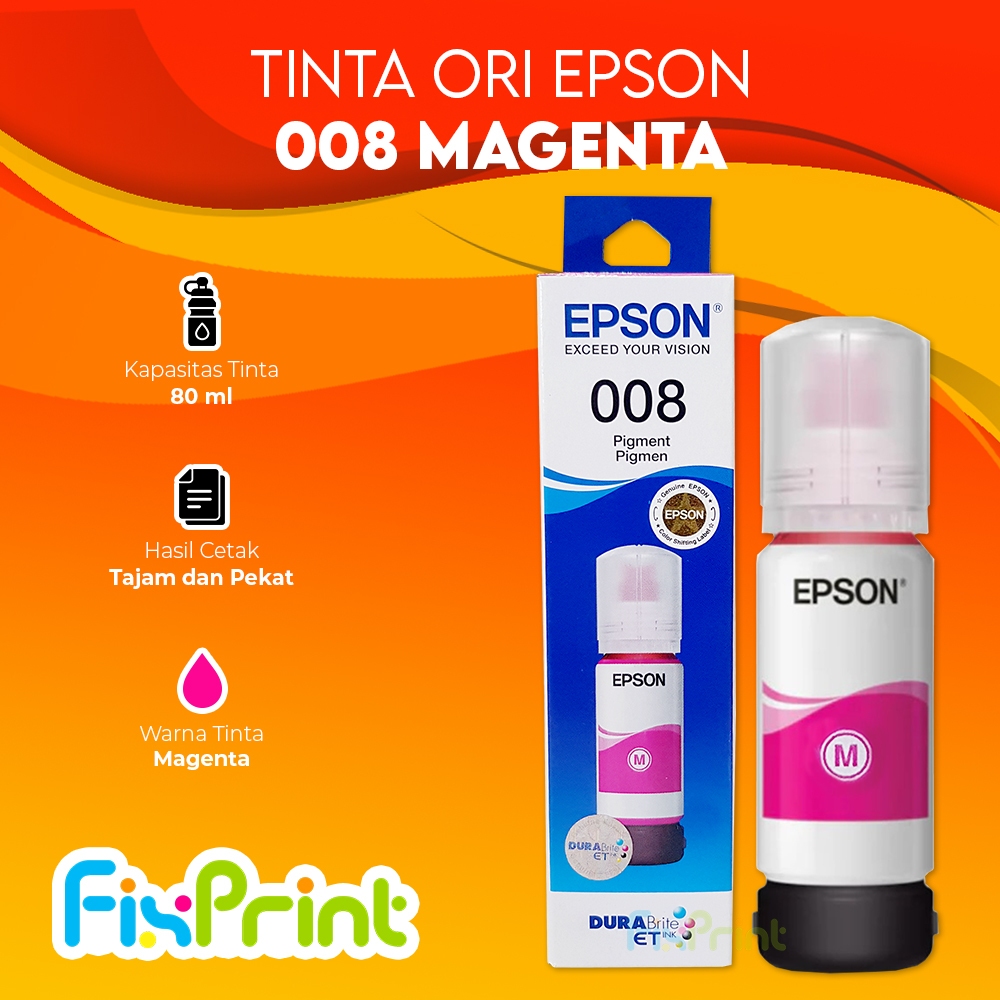 Jual Tinta Epson 008 T06G Original Black Cyan Magenta Yellow Printer ...