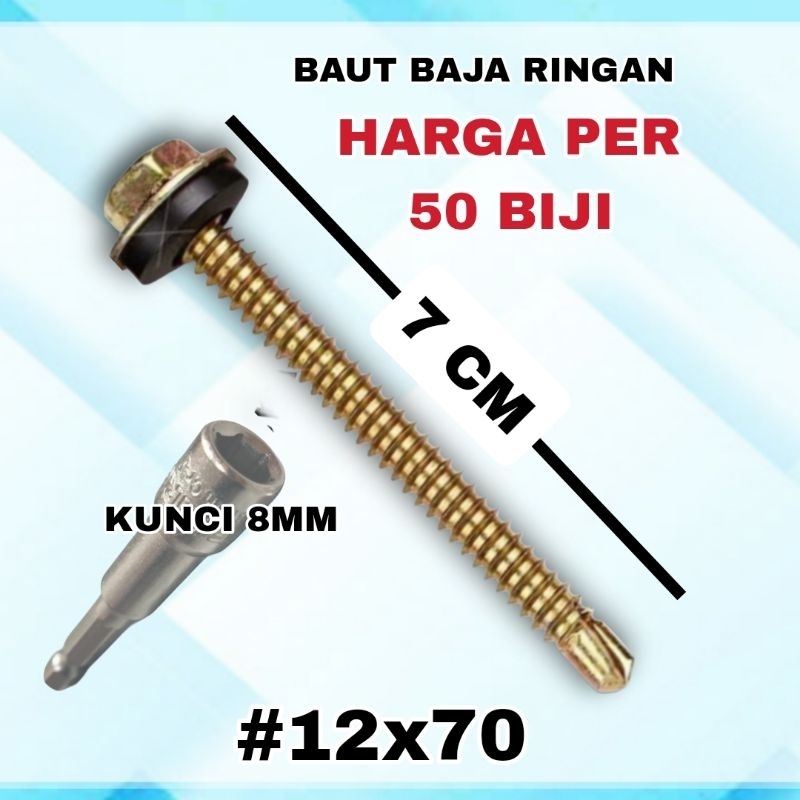 Jual 50 PCS SEKRUP SKRUP ROOFING RUFING RUPING KUNING & PUTIH BAUT BAJA ...
