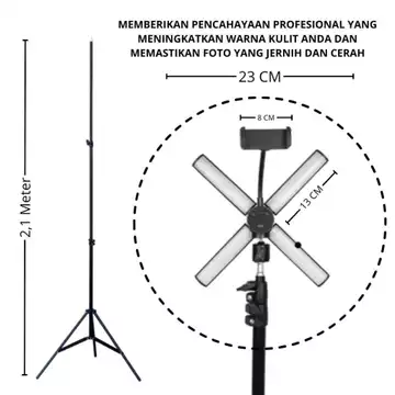 Starlight Tripod 2 1 Meter Lampu Ringlight Vlog Make Up