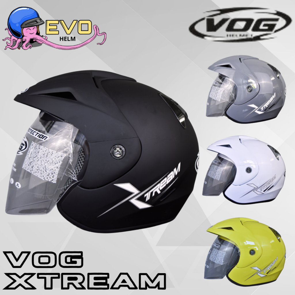 Jual HELM VOG X-TREAM SOLID ORIGINAL 100% ASLI, HELM HALF FACE VOG ...