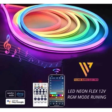 Lampu Led Neon Flex Neonflex RGB Running 5M DC USB Sensor Suara Remot Control App Control