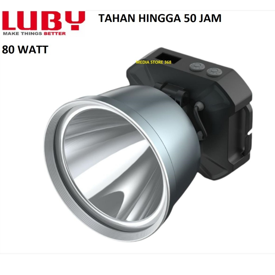 Jual Senter Kepala LED 80W Luby L-2909L dengan Indikator Display, 9 ...