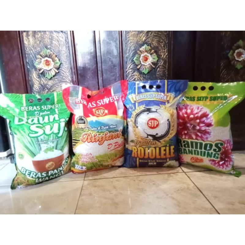 Jual Beras 5kg Daun suji/Rinjani/Rojolele surabaya | Shopee Indonesia