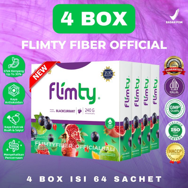 Jual Flimty Fiber Rasa Raspberry / Blackcurant / Mangga 4 Box isi 64 ...