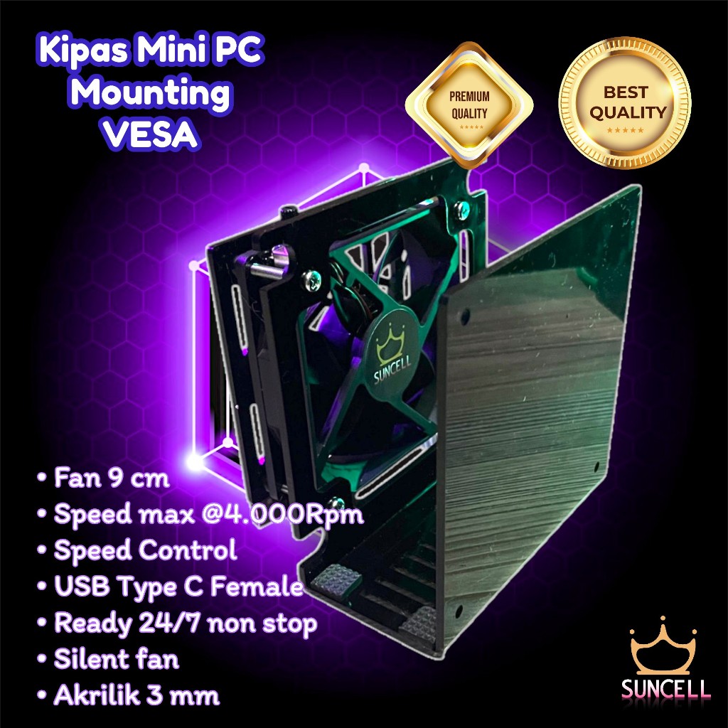 VESA Monitor Docking dengan Fan untuk Mini PC bisa Custom