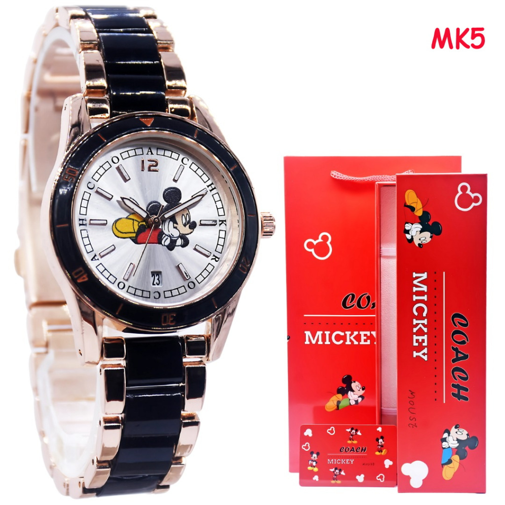 Jual PROMO Jam Tangan Wanita COACH Mickey Rantai Set Shopee