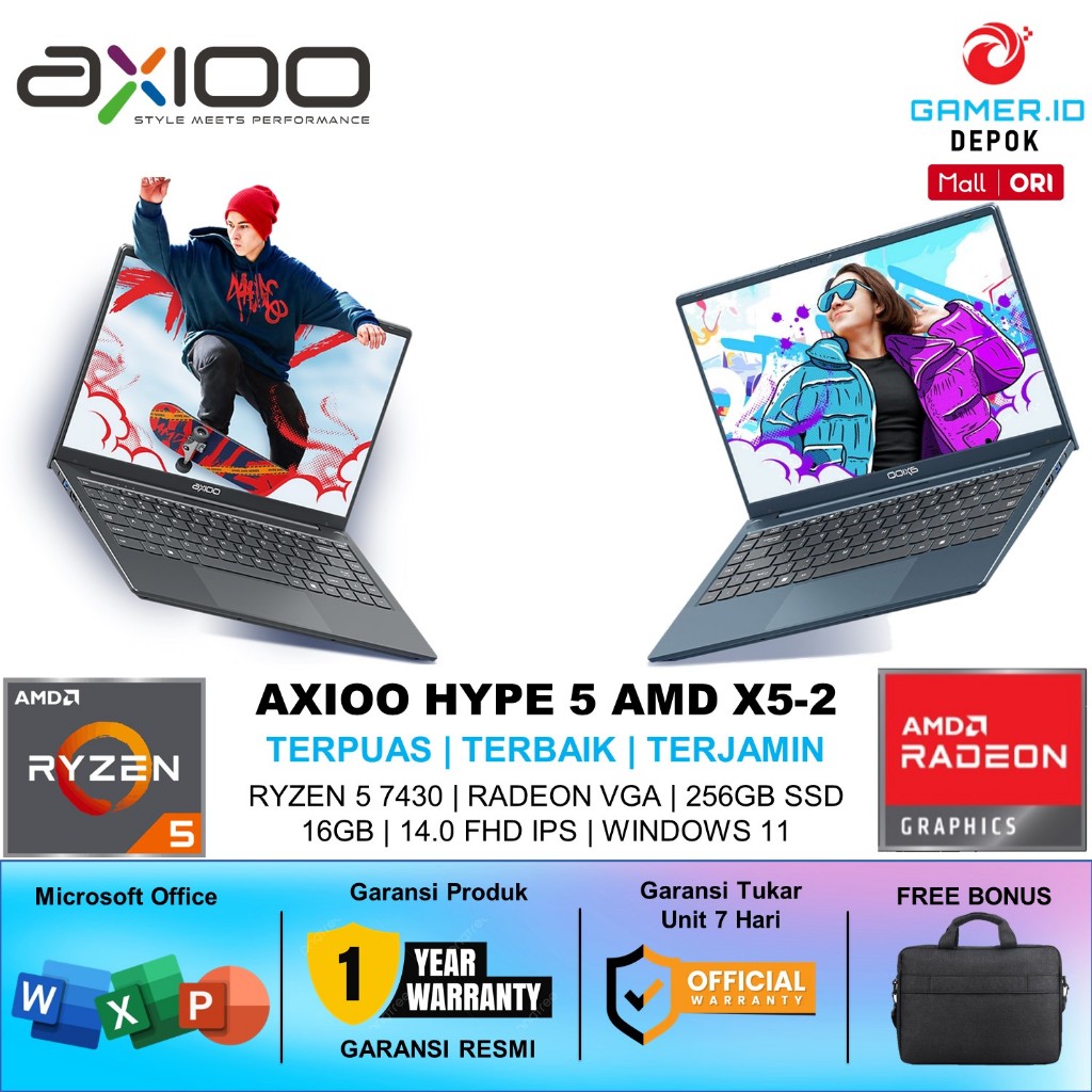 Jual AXIOO HYPE 5 AMD X5-2 RYZEN 5 7430U RAM 16GB SSD 256GB WINDOWS 11 ...