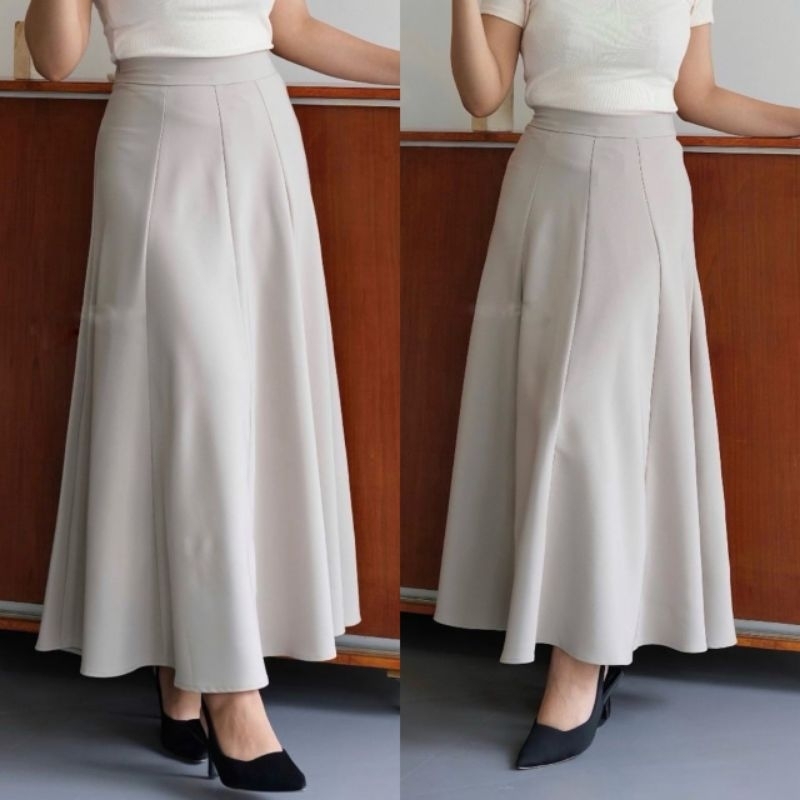 Jual For You - Rok Audy Skirt Korean Style Maxi Skirt Rok Anti Kusut ...