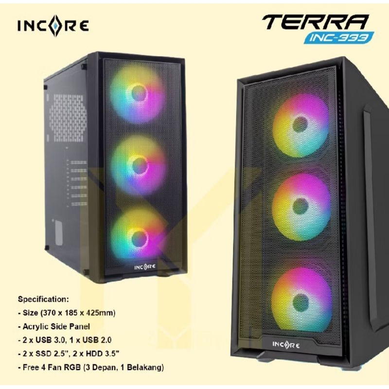 Jual INCORE CASING TERRA INC-333 TEMPERED GLASS SIDE PANEL | Shopee ...