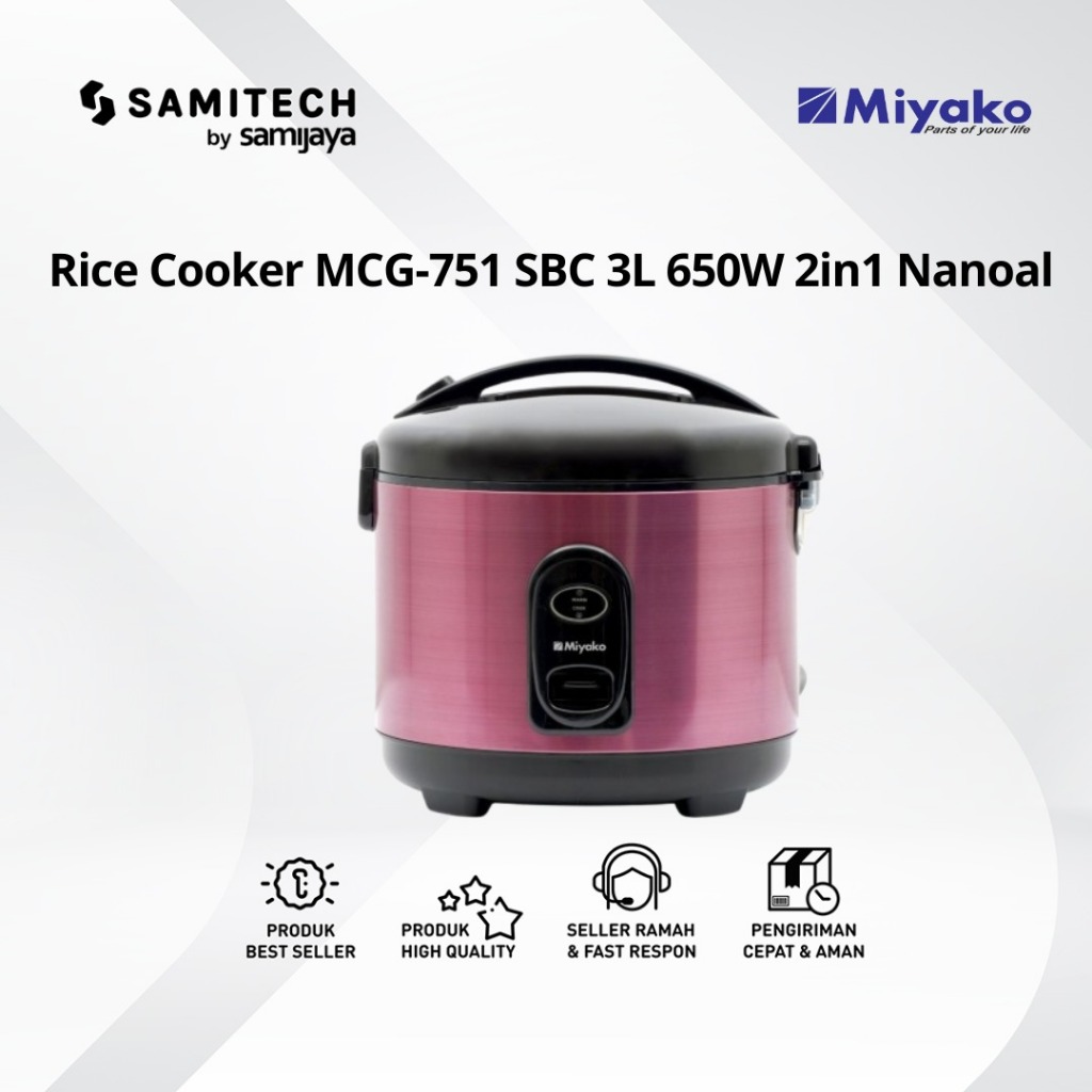 Jual MAGIC COM-RICE COOKER MIYAKO MCG-751 SBC MCG 751 SBC 2IN1 3LITER ...