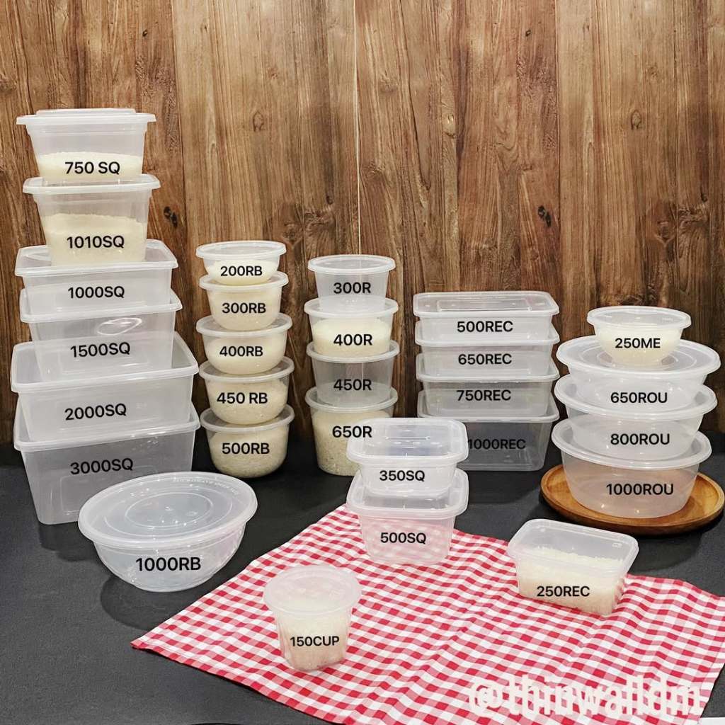 Jual Thinwall 500ml Kotak Makan Persegi Rectangle Food Container 500ml ...