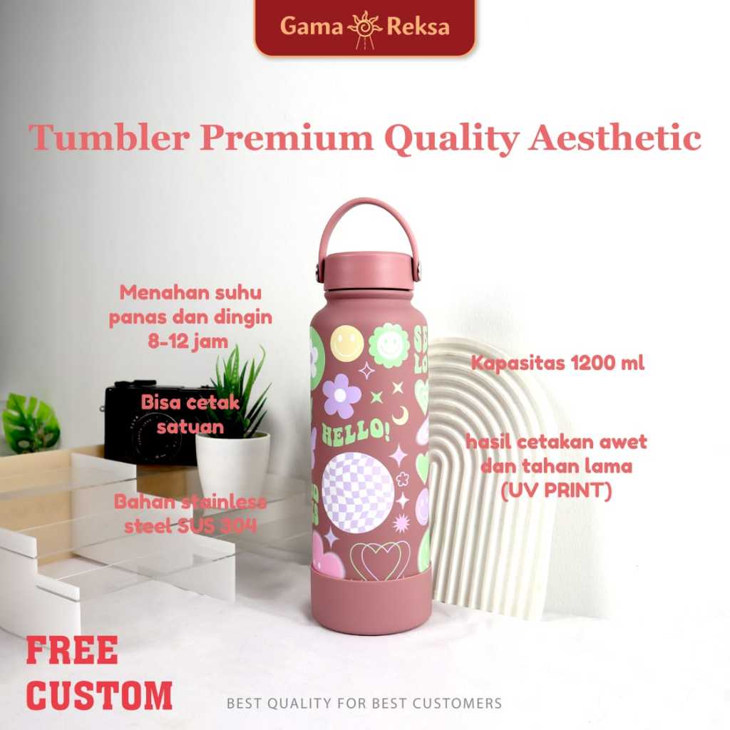 Jual Custom Tumbler Aesthetic Premium Quality Hydro 1200ml Cetak UV ...