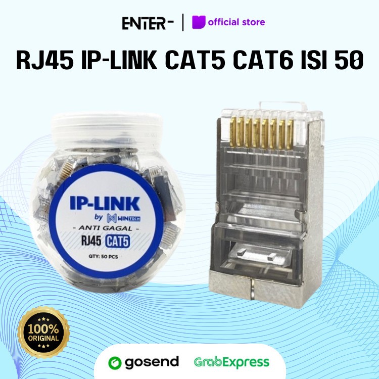 Jual Connector RJ45 IP-LINK Cat 5 Cat 6 Isi 50 | Shopee Indonesia