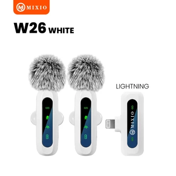 MIXIO W25 W26 Wireless Microphone Mic Wireless Clip On Microphone Mikrofon Lavalier HP Plug Play