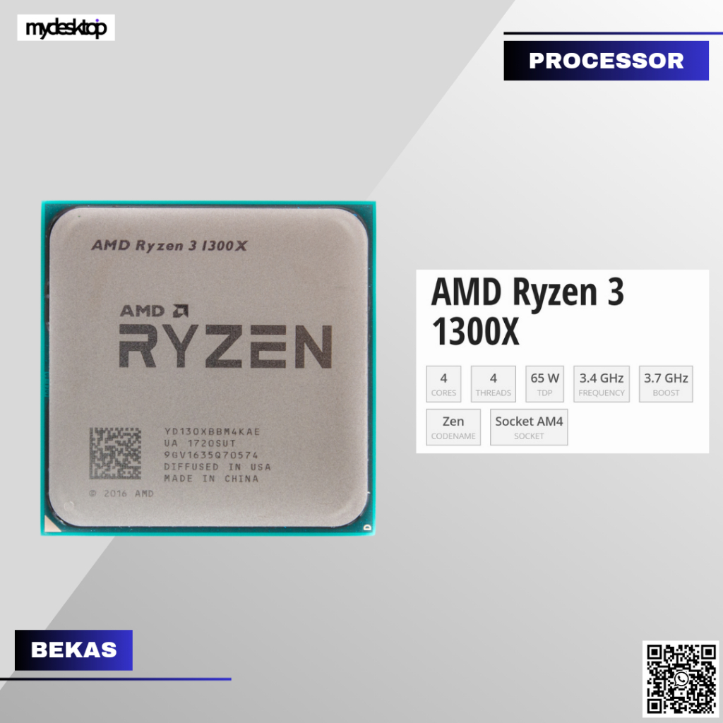 PROCESSOR AMD RYZEN 1300X 1200 AM4 DDR4 INCLUDE FAN