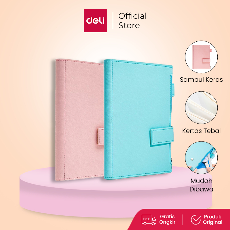 Jual Deli Organizing Notepad Biru/Pink, Kertas Tebal 32K 96 Halaman ...