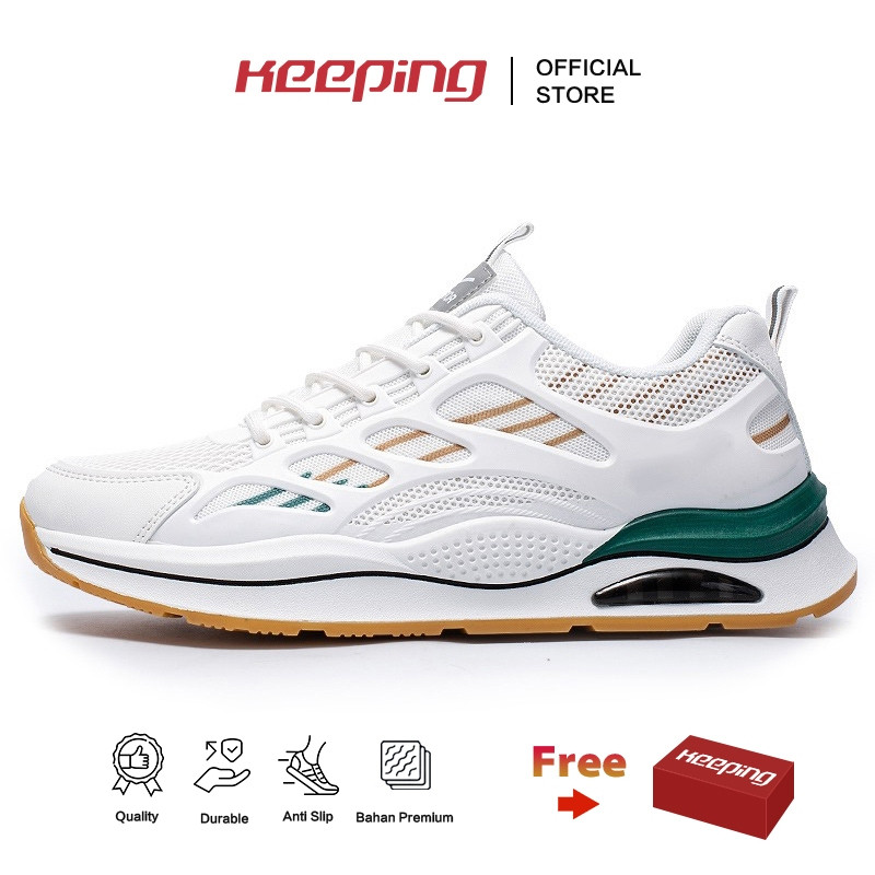 Keeping Sepatu Sneakers Pria Sepatu pria Putih Kets Sepatu Olahraga Cowok Jogging Sport Shoes KSR710