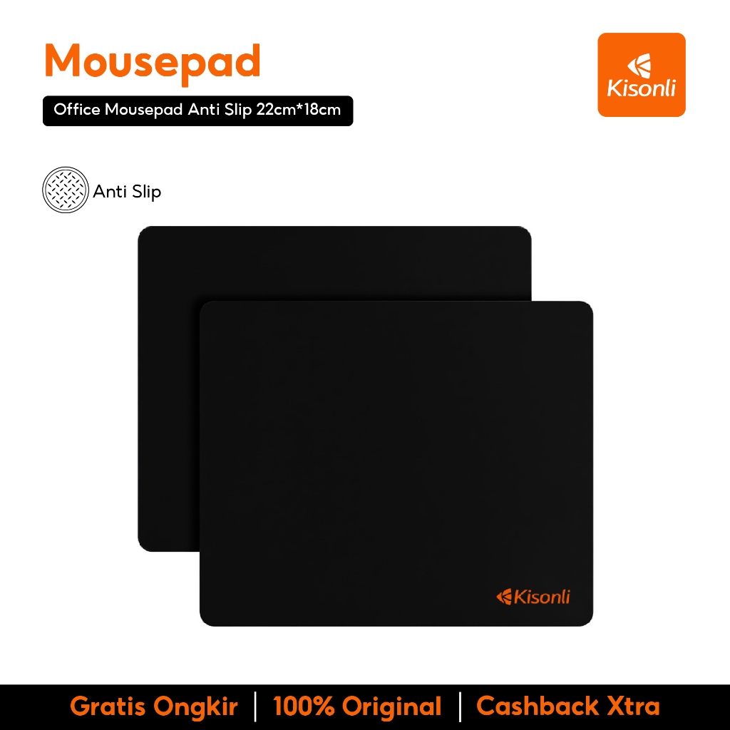 Jual Kisonli Mousepad Anti Slip Polos - Hitam Rubber Size 22cm*18cm*0 ...