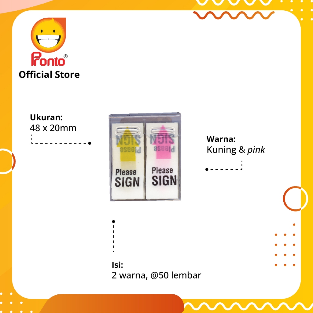 Jual Pronto Sticknotes Sign Here Indexer Z type | Shopee Indonesia