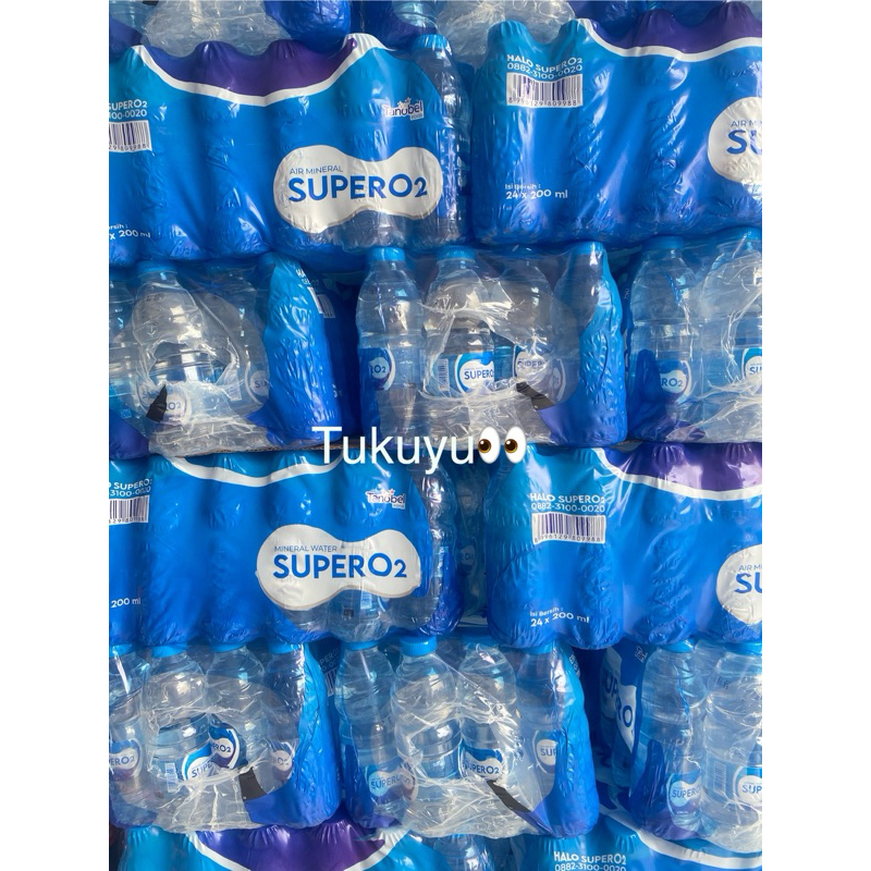 Jual Air Mineral Super O2 Botol 200ml isi 24 Botol (24 Botol x 200ml ...