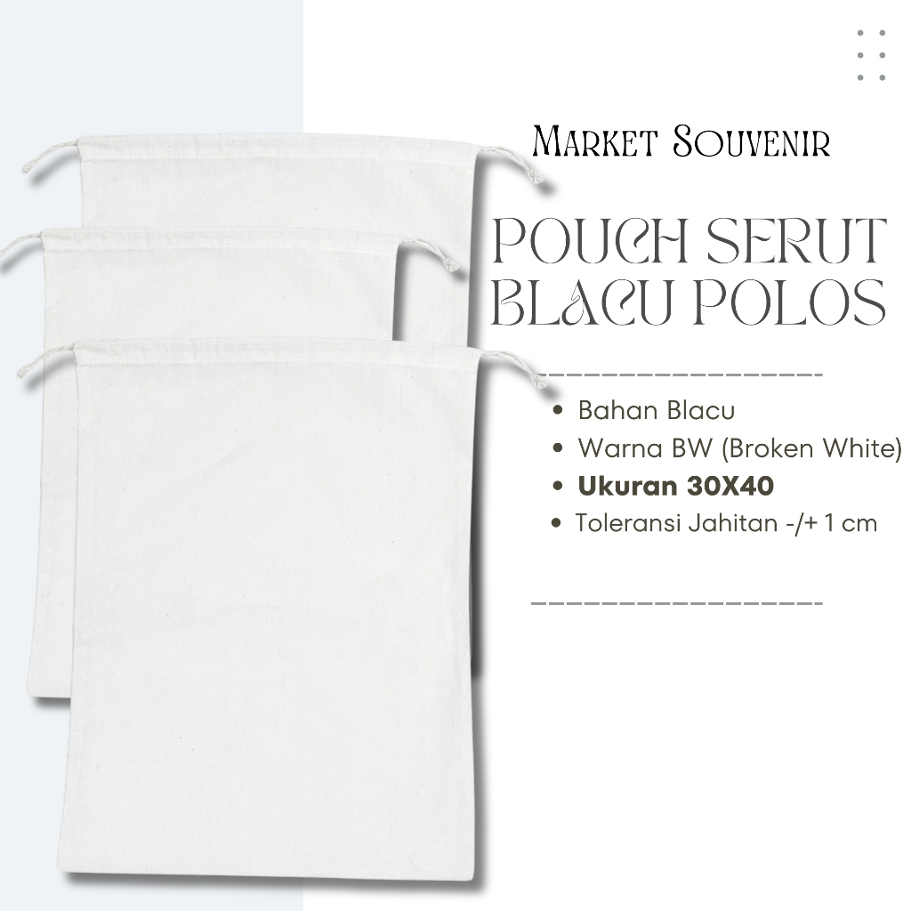 Jual POUCH TRAVEL BLACU 20X30/BELACU SERUT POLOS/POUCH SERUT