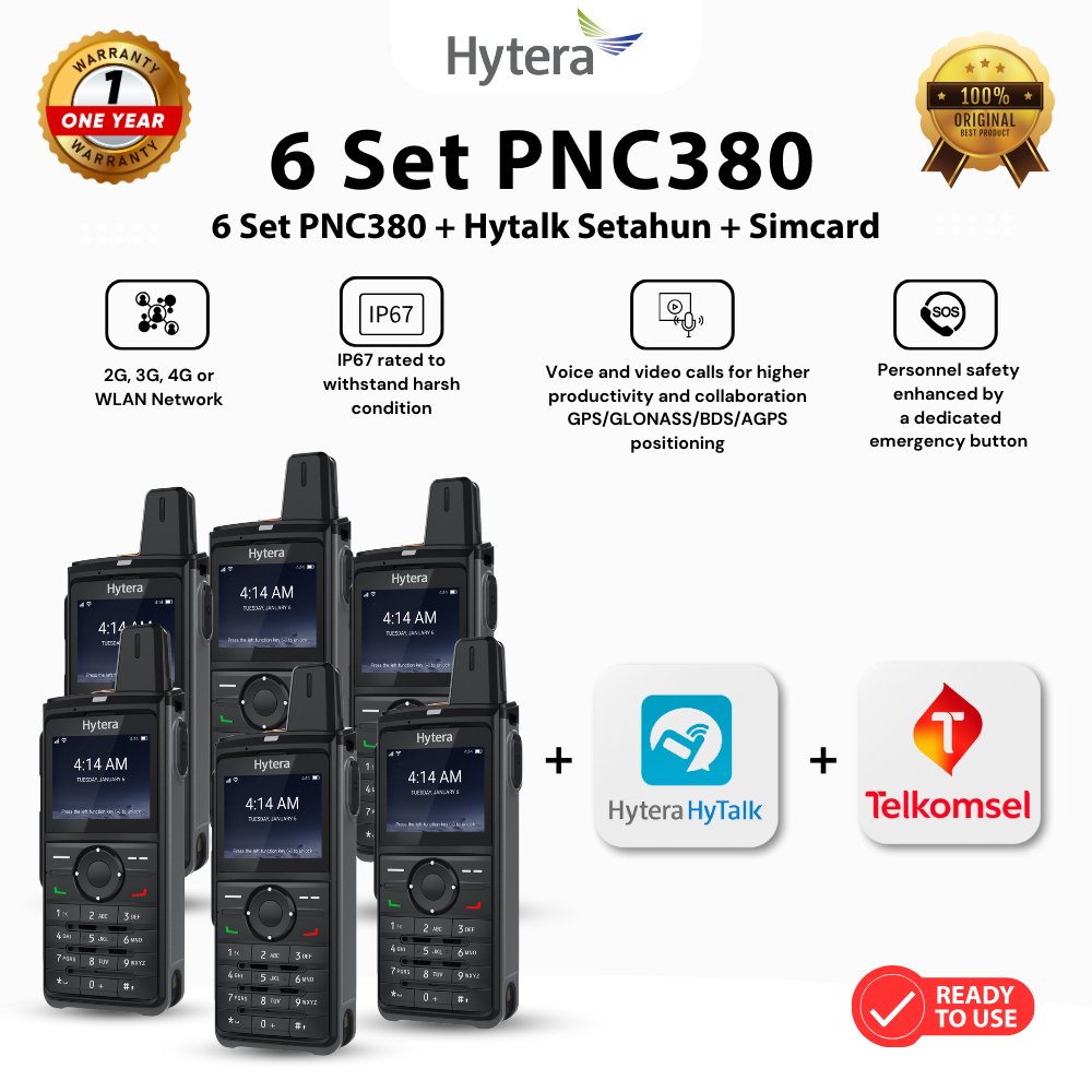 Jual Hytera PNC380 (6 Set) POC Radio Siap Pakai Include Akun Hytalk ...