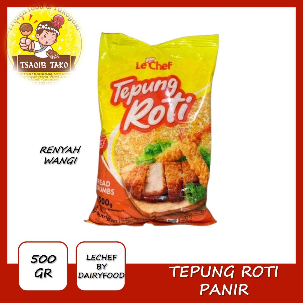 Jual LeChef Tepung Rotti Panir Renyah Wangi 500GR | Shopee Indonesia