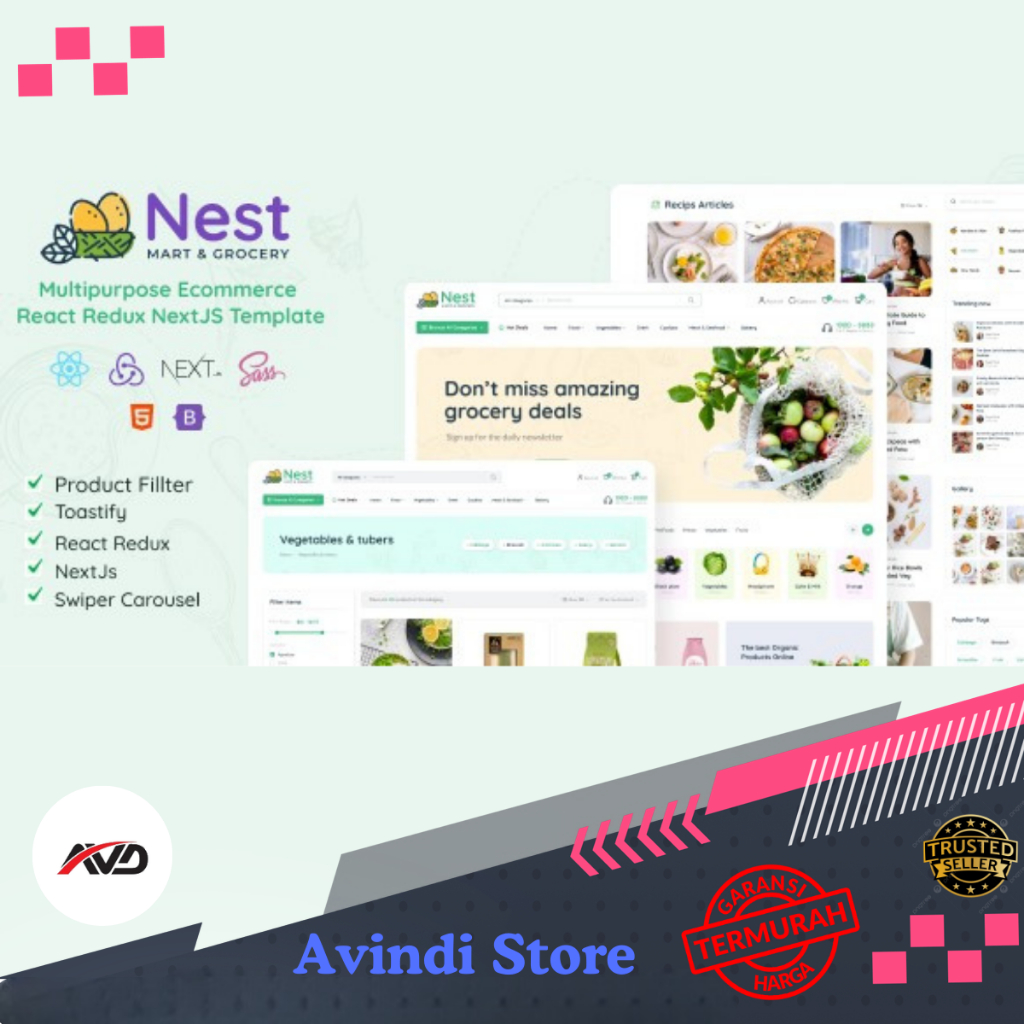 Jual Nest- React Redux NextJS Multipurpose Ecommerce Template | Shopee ...