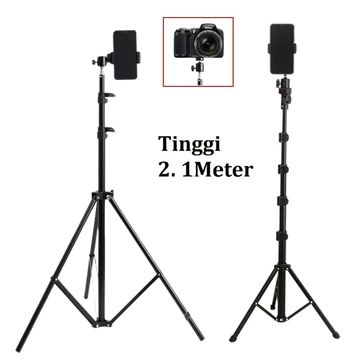Tripod Handphone Camera Besi Kokoh Max 2.1 Meter Selfie Vlog Kaki Stabilizer Potrai Lanscape