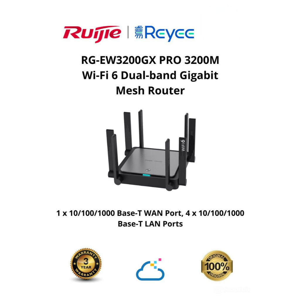Jual Router Ruijie RG-EW3200GX PRO / EW3200 3200M Wi-Fi 6 Dual-band ...