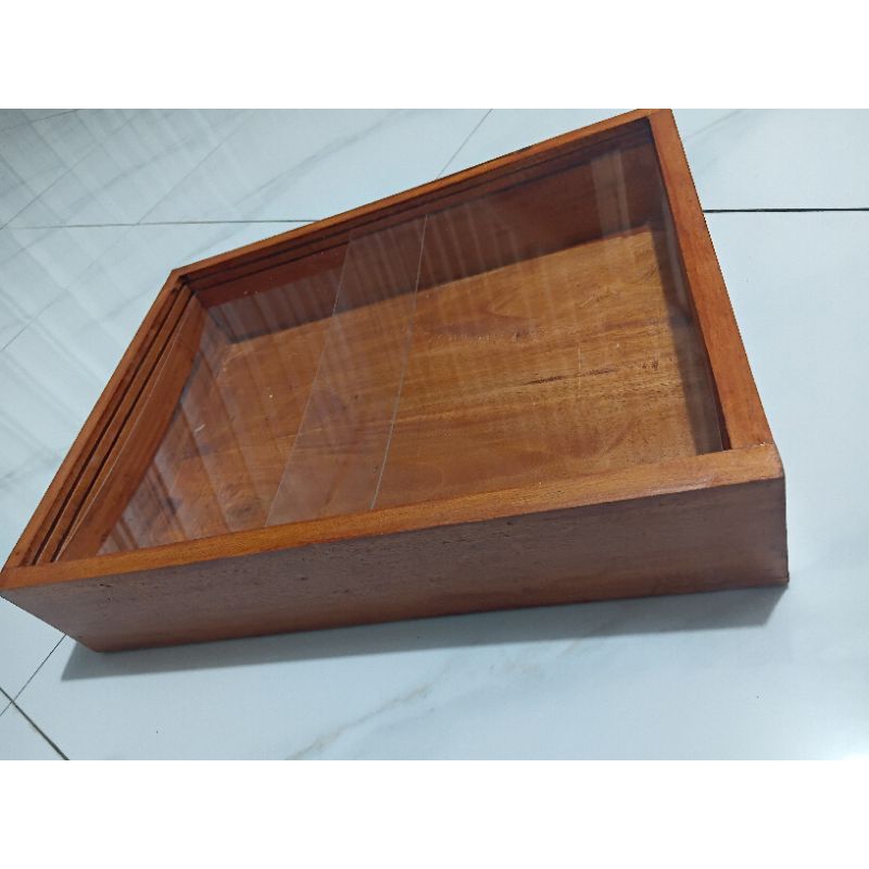 Jual boxakrilik geser 30x25x7 warna/box custom/box donat/box kayu / box ...