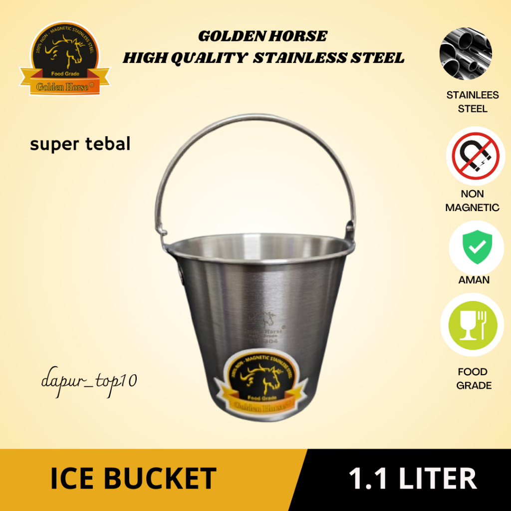 Jual Ice Bucket/Ember/Bucket 1l Stainless/Besi Baja Tahan Karat/Wadah ...