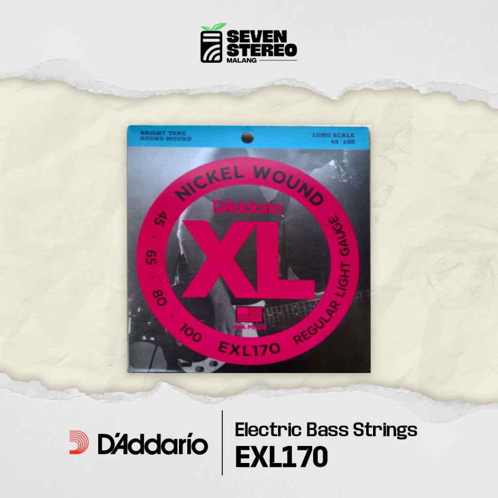 Jual D’Addario EXL170 Bass Strings – Nickel Wound 4 String Set 45–100 ...