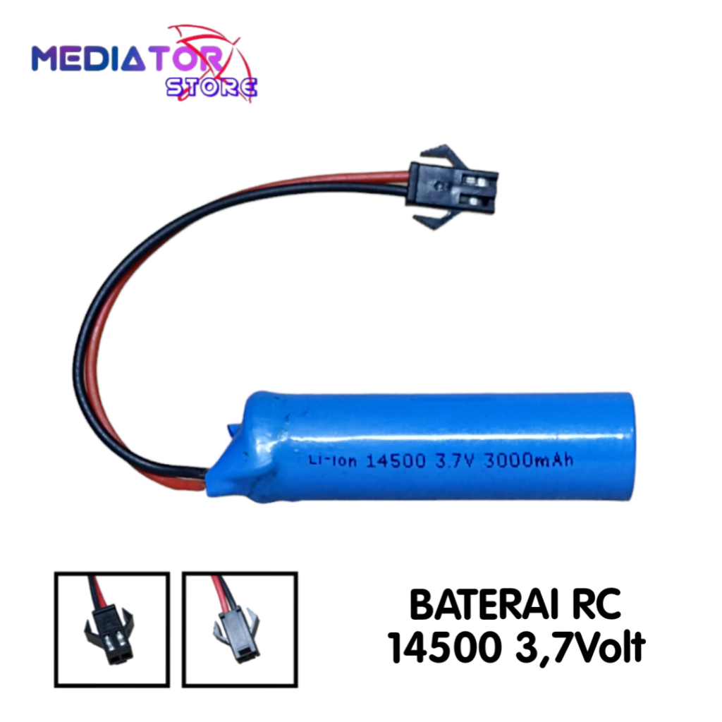 2 Batterie 14500 3.7V 500mAh Li-ion Per RC Auto E35 DE38 DE40 + Caricatore USB, Senza Marca