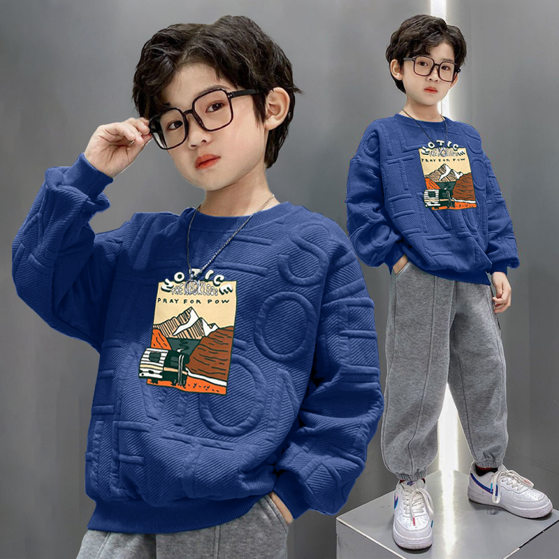 Little M Sweater Dino Stripe Sweater Anak Laki-Laki