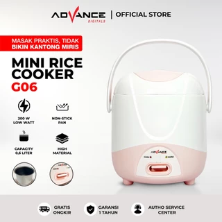 Advance G-06 Rice Cooker Travel 0.6 Liter Anti Lengket 200 Watt Garansi Resmi 1 Tahun